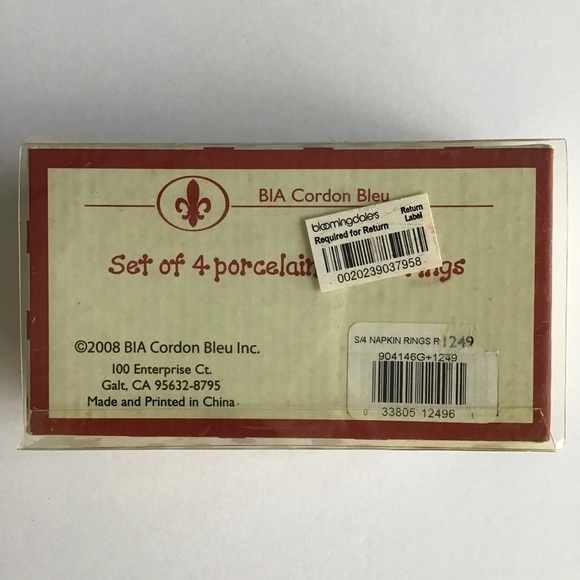 SET OF 4 Porcelain Reindeer Napkin Rings Christmas Holiday Xmas BIA Cordon Bleu - Picture 5 of 13